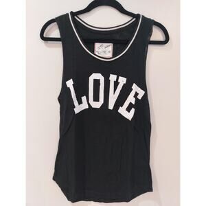 Reflex Black LOVE Graphic Tank Top Womens Size M Sleeveless Casual Tee
